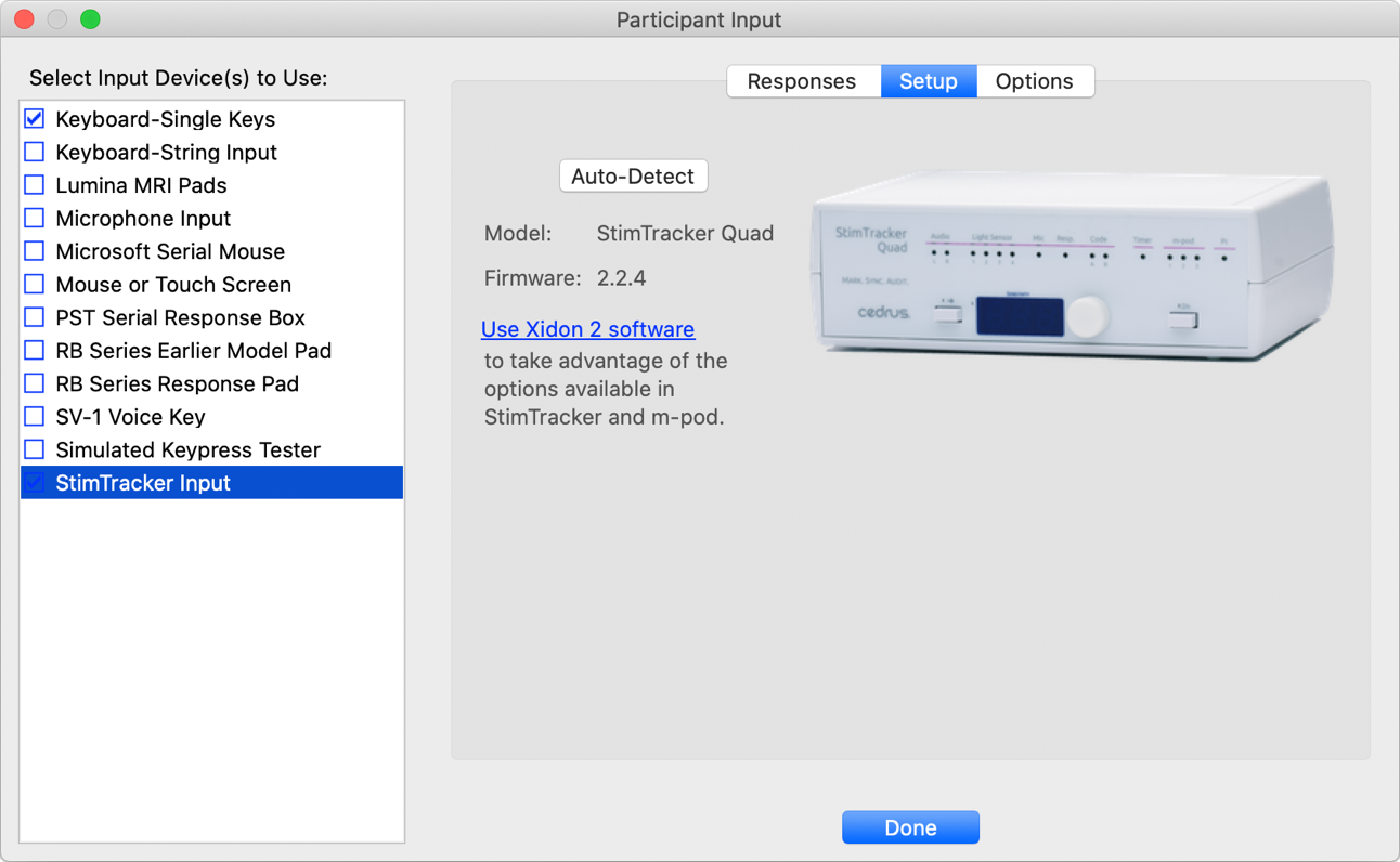 Using StimTracker as an input device.